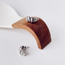 Boise Atelier Choded Grey Steel Earring | Çelik Küpe