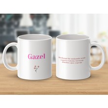 Gazel İsimli Kupa Bardak - İsimli Bardak - Hediye Kupa Bardak - Kahve Kupa Bardak