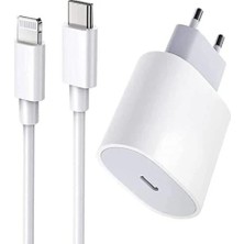 20W USB C To Lıghtnıng iphone Uyumlu Kablo + Adaptör Şarj Seti