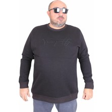 Mocgrande Erkek Büyük Beden Sıfır Yaka Sweat Twenty 24200 Sıyah