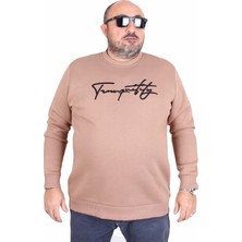 Mocgrande Erkek Büyük Beden Sıfır Yaka Sweat Twenty 24200 S.kahve