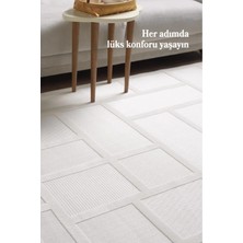 Enva Home Modern Tasarım Sisal Kaydırmaz Dokuma Tabanlı Ince Makine Halısı  Krem Renk