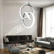 KRAYDINLATMA Kordelya Gri Modern Ultra Beyaz Ledli Sarkık Ledli Avize