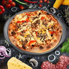 Multiamo Kulplu Delikli Pizza Tepsisi Lahmacun Pide Tepsisi 31 cm