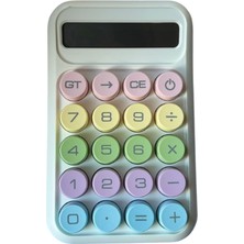 SLM Runzon Renkli Gövde Hesap Makinesi RZ819 - Beyaz