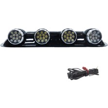 Space Offroad Sis Lambası Yuvarlak Siyah 12X4 LED 12-24V Set /LASS243