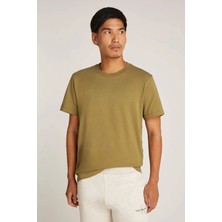 Erkek Ck Logo Tape T-Shirt - Yeşil