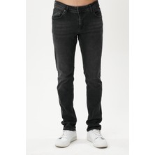 Twister Jeans Panama 757-03 Black Dar Kesim Dar Paça Likralı Erkek Kot Pantolon Füme