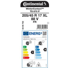 205/45 R17 88V Xl Wintercontact Ts 870 P Fr Oto Kış Lastiği 4lü Set(Üretim Yılı: 2024)