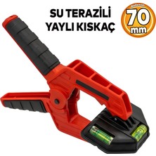 Badem10 Yaylı Kıskaç Su Terazili Kırmızı Mandal El Tip İşkence Klips Hobi 70 mm