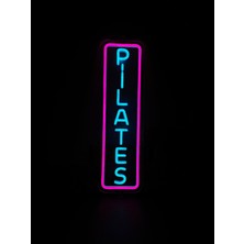 Neonite 'pilates' Işıklı Neon LED Dekoratif Duvar Yazısı Tabelası (15 x 50 cm )