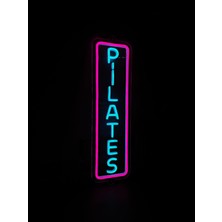 Neonite 'pilates' Işıklı Neon LED Dekoratif Duvar Yazısı Tabelası (15 x 50 cm )