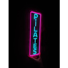 Neonite 'pilates' Işıklı Neon LED Dekoratif Duvar Yazısı Tabelası (15 x 50 cm )