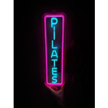 Neonite 'pilates' Işıklı Neon LED Dekoratif Duvar Yazısı Tabelası (15 x 50 cm )