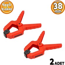 Badem10 Yaylı Kıskaç Mandal El Tip İşkence Kırmızı Klips Hobi 38 mm 2 Adet