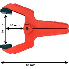 Badem10 Yaylı Kıskaç Mandal El Tip İşkence Kırmızı Klips Hobi 38 mm 2 Adet