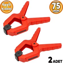 Badem10 Yaylı Kıskaç Mandal El Tip İşkence Kırmızı Klips Hobi 75 mm 3 Inç 2 Adet