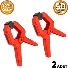 Badem10 Yaylı Kıskaç Mandal El Tip İşkence Kırmızı Klips Hobi 50 mm 2 Inç 2 Adet