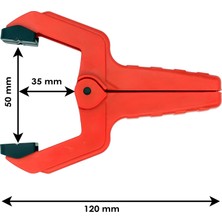 Badem10 Yaylı Kıskaç Mandal El Tip İşkence Kırmızı Klips Hobi 50 mm 2 Inç 2 Adet