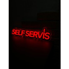 Neonite 'self Servis' Işıklı Neon LED Dekoratif Duvar Yazısı Tabelası (44 x 11 cm )