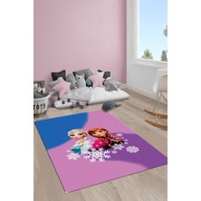 Kaymaz Taban Makinada Yıkanabilir Elsa Desenli Çocuk Halısı