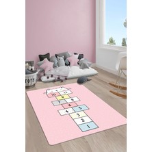 Doruklar Home Collection Kaymaz Taban Yıkanabilir Seksek Desenli Çocuk Halısı