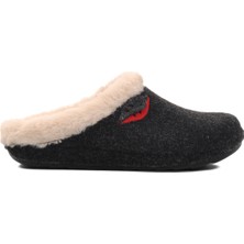 Ayakmod Siyah Içi Kürklü Kadın Ev Terliği K-9529 Z