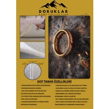 Kaymaz Taban Makinada Yıkanabilir Dijital Baskı Yüzükler Efendisi Desenli Genç ve Çocuk Odası Halısı