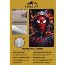 Doruklar Home Collection Kaymaz Taban Makinada Yıkanabilir Dijital Baskı Spiderman Desenli Genç ve Çocuk Odası Halısı Dot Taban Halı