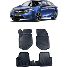 Sare Tuning Honda Civic 2016-2020 Arası Araca Özel Kauçuk 4d Havuzlu Paspas Takımı