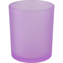 Lila Mor Buzlu Düz Cam Bardak Mumluk