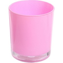 12 Adet Pembe Pastel Renk Cam Mumluk - Iç Boyama - Doluma Uygun