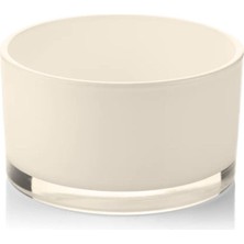 1 Adet Krem Iç Boyama Oval Cam Bardak - Doluma Uygun
