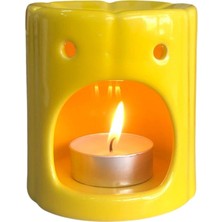 Seramik Sarı Çiçek Model Buhurdanlık