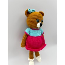 Merlin Knit Amigurumi El Örgüsü Elbiseli Kız Ayıcık Oyuncak Organik Ipli