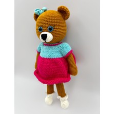 Merlin Knit Amigurumi El Örgüsü Elbiseli Kız Ayıcık Oyuncak Organik Ipli