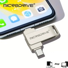 Microdrive 64Gb.iphone Lightning ve Type-C iphone Samsung Huawei Xiaomi Flash Bellek Otg Çift Taraflı Metal Sağlam Orjinal