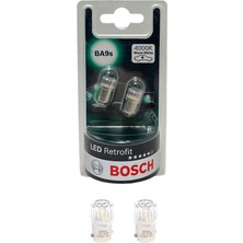 Bosch BA9S 12V 1W T4W 4000 Kelvin Sıcak Beyaz LED Redrofit Gösterge, Tavan Ampulü 2'li Takım