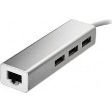 World Of The World Alüminyum USB To RJ45 Ethernet + USB 3 Port Hub Çoklayıcı