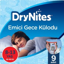 Drynites Emici Gece Külodu/külot Bez Erkek 8-13 Yaş 30-48KG Large 45ADET 5pk*9 Alt Islatmalara Karşı