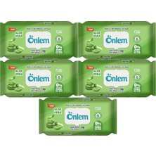 Önlem Islak Havlu Mendil 90 Yaprak Aloe Vera Plastik Kapaklı (5 Li Set) (450 Yaprak)