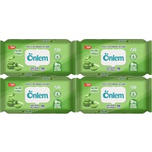 Önlem Islak Havlu Mendil 90 Yaprak Aloe Vera Plastik Kapaklı (4 Lü Set) (360 Yaprak)