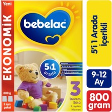 Bebelac 800GR No:3 Devam Sütü (9-12 Ay) (5 Li Set)