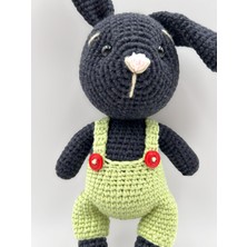 Merlin Knit Amigurumi El Örgüsü Siyah Tavşan Oyuncak