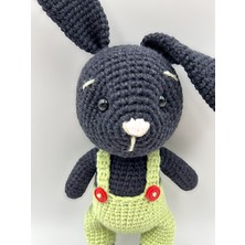 Merlin Knit Amigurumi El Örgüsü Siyah Tavşan Oyuncak