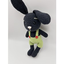 Merlin Knit Amigurumi El Örgüsü Siyah Tavşan Oyuncak