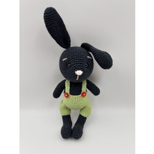 Merlin Knit Amigurumi El Örgüsü Siyah Tavşan Oyuncak