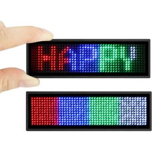 Beemen Matrix Mini Yaka Tanıtım Karşılama Rgb Ledi Rozet LED Dijital Etiket Uygulama Desteği 9×3cm