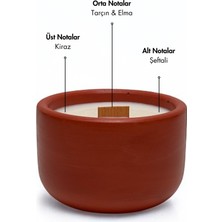 Candle Purr Cinnamon Frost 200G Soya Mumu -El Yapımı Kiremit Kırmızısı Beton Kapta