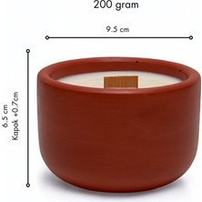 Candle Purr Cinnamon Frost 200G Soya Mumu -El Yapımı Kiremit Kırmızısı Beton Kapta